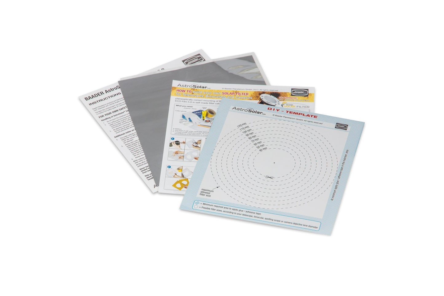 AstroSolar® sólarsía 5.0, 140x155 mm (A5) - fyrir myndavélalinsur og litla sjónauka