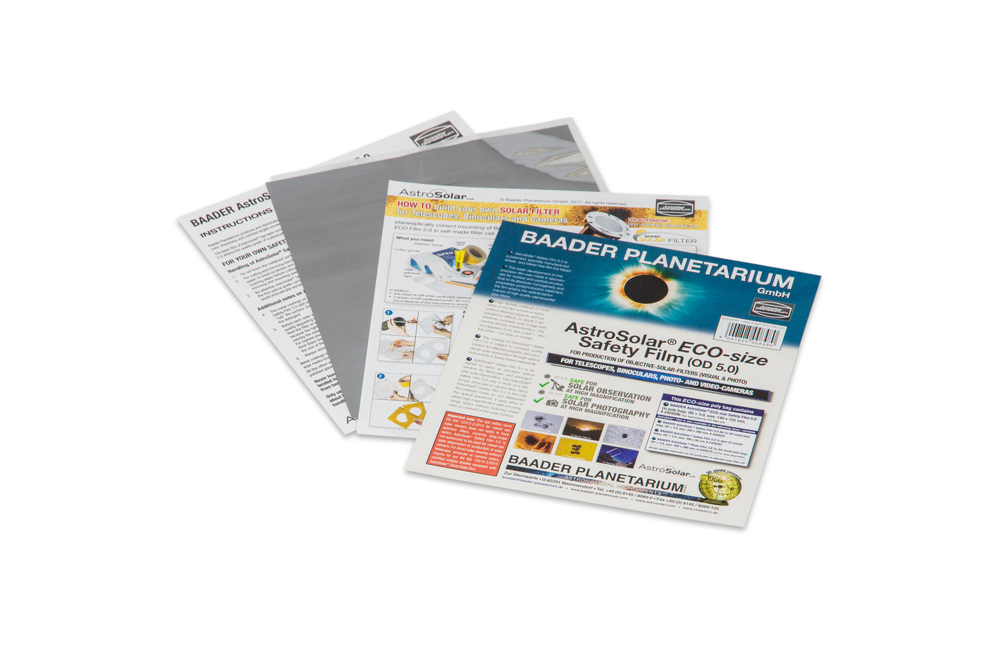 AstroSolar® sólarsía 5.0, 140x155 mm (A5) - fyrir myndavélalinsur og litla sjónauka
