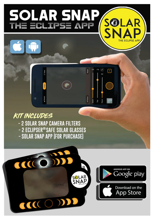 Solar Snap sólarsíur fyrir snjallsíma + sólmyrkvagleraugu