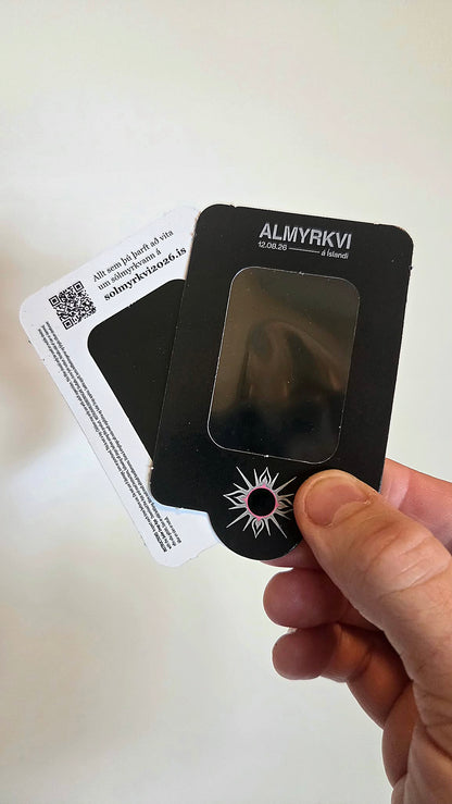 Almyrkvi 2026 - 2x sólarsíur fyrir snjallsíma + 2x sólmyrkvagleraugu